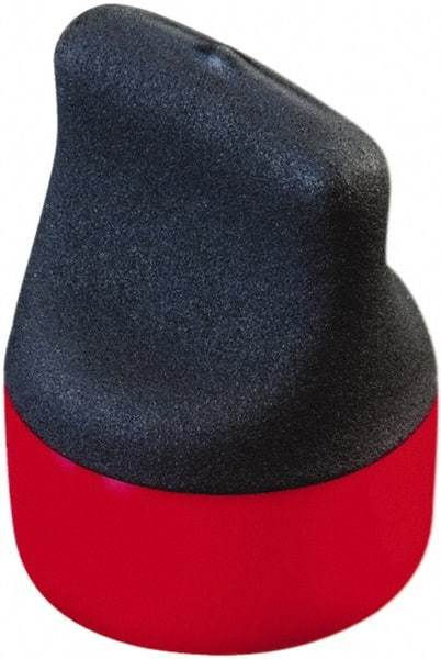 Caplugs - 0.95" ID, Round Head, Textured Pull-Tab Cap - 2-9/64" Long, Vinyl, Red/Black - Industrial Tool & Supply