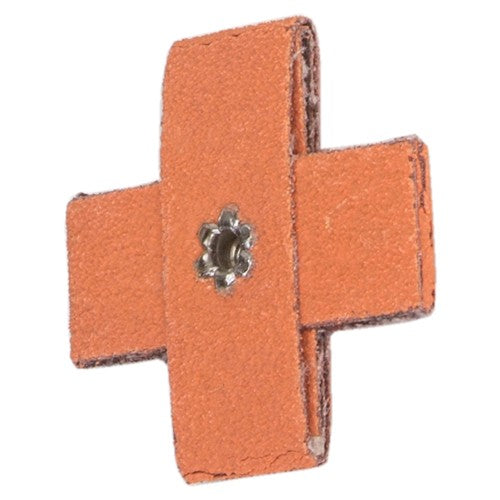 2″ × 2″ × 3/4″ Cross Pad 8-Ply 80 Grit 8-32 Eyelet Ceramic Alumina - Industrial Tool & Supply