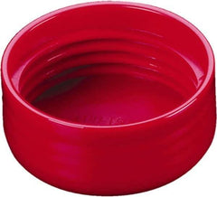 Caplugs - Round Head, Threaded Cap - Vinyl, Red - Industrial Tool & Supply