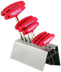 8 Piece - 2.0 - 10mm - T-Handle Hex Ergonomic Comfort Grip Metric Set in Metal Stand - Industrial Tool & Supply