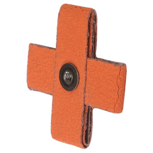 3″ × 3″ × 1″ Cross Pad 8-Ply 80 Grit 1/4-20 Eyelet Ceramic Alumina - Industrial Tool & Supply