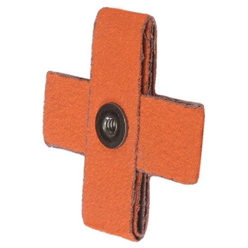 3″ × 3″ × 1″ Cross Pad 8-Ply 120 Grit 1/4-20 Eyelet Ceramic Alumina - Industrial Tool & Supply