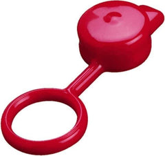 Caplugs - 15/16" ID, Round Head, Tethered Cap - 1/2" Long, Vinyl, Black - Industrial Tool & Supply