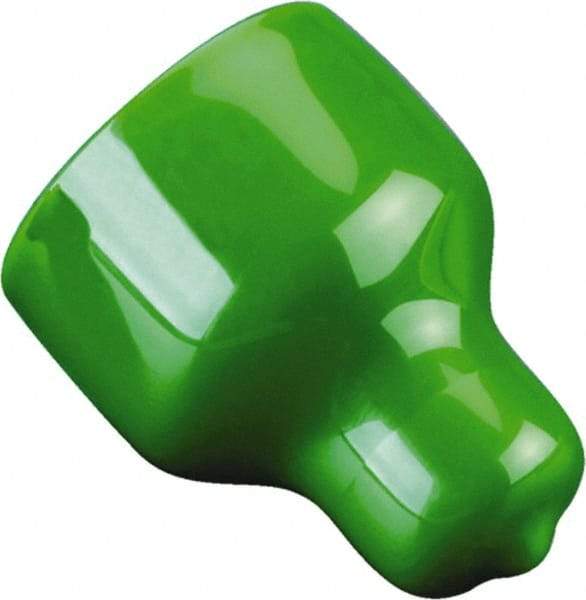 Caplugs - 1.307" ID, Pull-Tab, Round Head Cap - 1-39/64" Long, Vinyl, Green - Industrial Tool & Supply