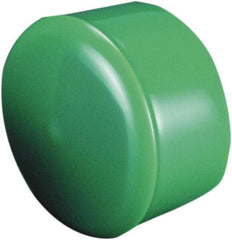 Caplugs - 13/32" ID, Round Head Cap with Flange - 0.526" OD, 1/2" Long, Vinyl, White - Industrial Tool & Supply
