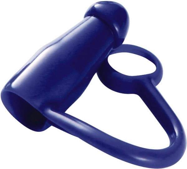 Caplugs - Round Head, Tethered Cap - 1-29/32" Long, Vinyl, Blue - Industrial Tool & Supply