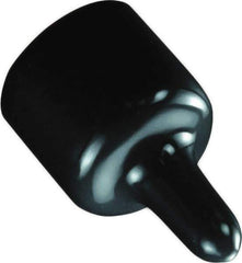 Caplugs - 0.24" ID, Pull-Tab, Round Head Masking Cap - 1-3/8" Long, Vinyl, Black - Industrial Tool & Supply
