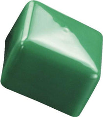 Caplugs - Square Head Tube Cap - 1.765" OD, 1/2" Long, Vinyl, Green - Industrial Tool & Supply
