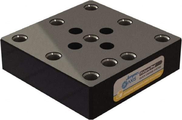 Jergens - 130mm Long x 130mm Wide x 35mm High Steel Fixture Plate - 35mm Plate Thickness - Industrial Tool & Supply