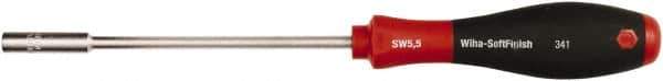 Wiha - 5.5mm Hollow Shaft Nutdriver - Cushion Grip Handle, 14.2" OAL - Industrial Tool & Supply