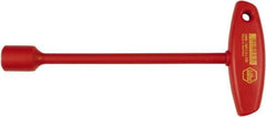 Wiha - 8mm Hollow Shaft Nutdriver - T-Handle Handle, 9.9" OAL - Industrial Tool & Supply