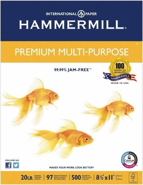 Hammermill - 8-1/2" x 11" White Copy Paper - Use with Inkjet Printers - Industrial Tool & Supply