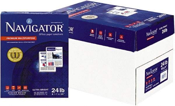 Navigator - 8-1/2" x 11" White Copy Paper - Use with Laser Printers, Copiers, Fax Machines, Multifunction Machines - Industrial Tool & Supply