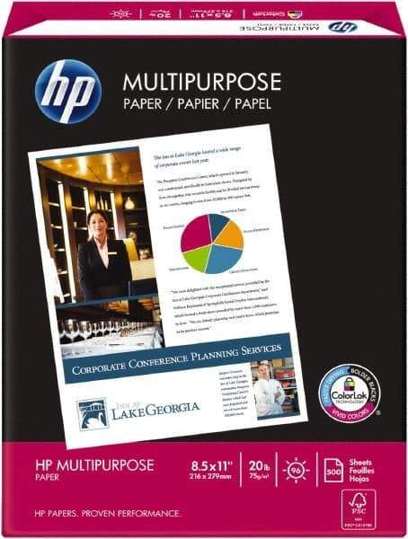 Hewlett-Packard - 8-1/2" x 11" White Copy Paper - Use with Copiers, Inkjet Printers, Laser Printers, Fax Machines - Industrial Tool & Supply