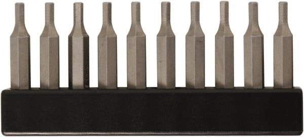 Wiha - 3mm Hex Screwdriver Bit - 4mm Drive, 28mm OAL - Industrial Tool & Supply