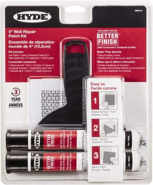 Hyde Tools - 3 oz Kit Drywall/Plaster Repair - White - Industrial Tool & Supply