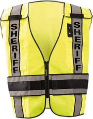 OccuNomix - One Size Fits Most High Visibility Yellow Mesh/Solid Public Safety Vest - 51" Chest, ANSI 107-2015, Hook & Loop Closure, 2 Pockets, Polyester - Industrial Tool & Supply