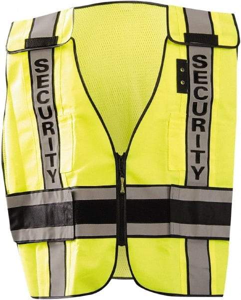 OccuNomix - Size XL High Visibility Yellow Mesh/Solid Public Safety Vest - 63" Chest, ANSI 107-2015, Hook & Loop Closure, 2 Pockets, Polyester - Industrial Tool & Supply