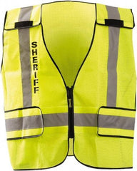 OccuNomix - Size XL High Visibility Yellow Mesh Public Safety Vest - 63" Chest, ANSI 107-2015, Hook & Loop Closure, Polyester - Industrial Tool & Supply