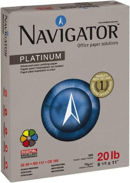 Navigator - 8-1/2" x 11" White Copy Paper - Use with Laser Printers, Copiers, Fax Machines, Multifunction Machines - Industrial Tool & Supply