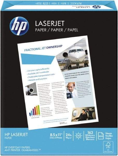 Hewlett-Packard - 8-1/2" x 11" Ultra White Copy Paper - Use with Laser Copiers, Laser Printers - Industrial Tool & Supply