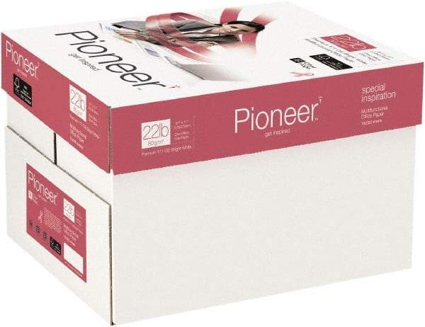 Pioneer - 8-1/2" x 11" Bright White Copy Paper - Use with Copiers, Inkjet Printers, Laser Printers - Industrial Tool & Supply