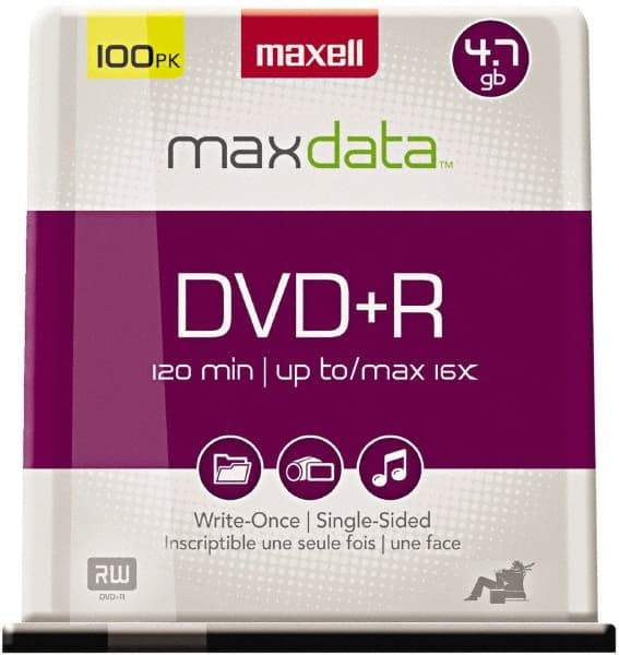 Maxell - Silver DVD+R Disc - Use with CD, DVD Drives - Industrial Tool & Supply