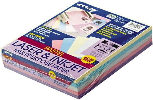 Pacon - 8-1/2" x 11" Assorted Colors Colored Copy Paper - Use with Laser Printers, Copiers - Industrial Tool & Supply