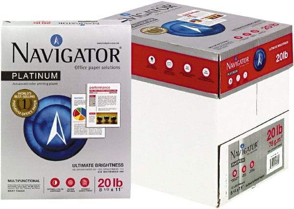 Navigator - 8-1/2" x 11" White Copy Paper - Use with Laser Printers, Copiers, Fax Machines, Multifunction Machines - Industrial Tool & Supply