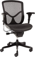 ALERA - 42-3/8" High Ergonomic Multifunction Chair - 28" Wide x 29-1/8" Deep, Breathable-A-Grade Black Mesh Seat, Black - Industrial Tool & Supply
