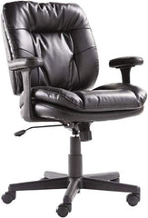 OIF - 40" High Executive Swivel/Tilt Chair - 26" Wide x 25-3/8" Deep, Soft Leather Seat, Black - Industrial Tool & Supply