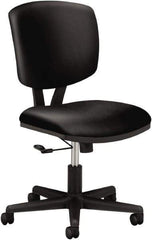 Hon - 40" High Task Chair - 25" Wide x 25-3/4" Deep, Leather Seat, Black - Industrial Tool & Supply