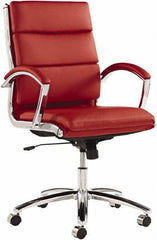 ALERA - 42-1/8" High Mid Back Chair - 24" Wide x 27-1/4" Deep, Leather Seat, Red - Industrial Tool & Supply