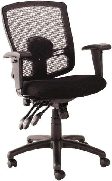 ALERA - 41-3/4" High Mid Back Chair - 30-3/4" Wide x 24-3/4" Deep, Mesh Seat, Black - Industrial Tool & Supply