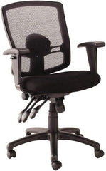 ALERA - 41-3/4" High Mid Back Chair - 30-3/4" Wide x 24-3/4" Deep, Mesh Seat, Black - Industrial Tool & Supply