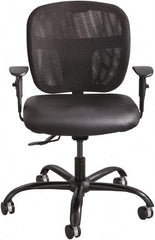 Safco - 37" High Task Chair - 26" Wide x 26" Deep, Vinyl Seat, Black - Industrial Tool & Supply