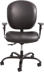 Safco - 38" High Task Chair - 26" Wide x 26" Deep, Vinyl Seat, Black - Industrial Tool & Supply