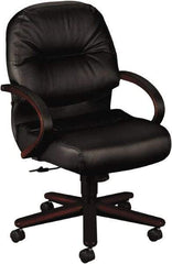 Hon - 41-3/4" High Mid Back Chair - 26" Wide x 28-3/4" Deep, Leather, Memory Foam Seat, Black - Industrial Tool & Supply