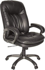 OIF - 45-1/4" High Executive Swivel/Tilt Chair - 25" Wide x 29-7/8" Deep, Soft Leather Seat, Black - Industrial Tool & Supply