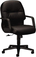 Hon - 41-3/4" High Managerial Mid Back Swivel/Tilt Chair - 26" Wide x 29-3/4" Deep, Leather, Memory Foam Seat, Black - Industrial Tool & Supply