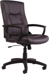 ALERA - 43-3/4" High Executive High Back Swivel Tilt Chair - 25" Wide x 27" Deep, Leather Seat, Black - Industrial Tool & Supply