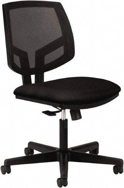 Hon - 38-3/4" High Task Chair - 24" Wide x 25" Deep, 100% Polyester Seat, Black - Industrial Tool & Supply