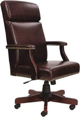 ALERA - 48-3/4" High High Back Chair - 26" Wide x 29" Deep, Vinyl Seat, Burgundy - Industrial Tool & Supply