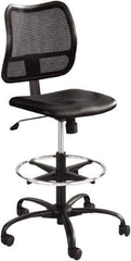 Safco - 49-1/2" High Extended Height Chair - 25" Wide x 25" Deep, Vinyl Seat, Black - Industrial Tool & Supply