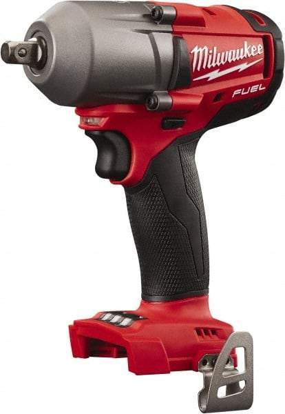 Milwaukee Tool - 1/2" Drive 18 Volt Pistol Grip Cordless Impact Wrench & Ratchet - 0 to 2,400 RPM, 0 to 3,000 BPM, 450 Ft/Lb Torque, Lithium-Ion Batteries Not Included - Industrial Tool & Supply