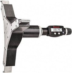 Starrett - 11" to 12", IP67, Carbide Face Electronic Inside Micrometer - 0.00005" Resolution, 0.00035" Accuracy, 4-5/8" Gage Depth - Industrial Tool & Supply