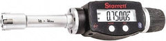 Starrett - 5/8" to 3/4", IP67, Carbide Face Electronic Inside Micrometer - 0.00005" Resolution, 0.00015" Accuracy, 2-3/8" Gage Depth - Industrial Tool & Supply