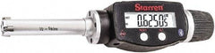 Starrett - 1/2" to 5/8", IP67, Carbide Face Electronic Inside Micrometer - 0.00005" Resolution, 0.00015" Accuracy, 2-3/8" Gage Depth - Industrial Tool & Supply