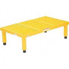 Vestil - 9" High x 19" Wide x 36" Deep, Yellow Step Stand - Steel, 500 Lb Capacity - Industrial Tool & Supply