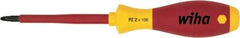 Wiha - #2 Point, 100mm Blade Length Posidrive Screwdriver - 218mm OAL - Industrial Tool & Supply